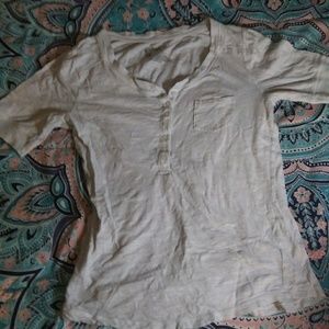 No Boundaries Basic white Mid sleeve, half button